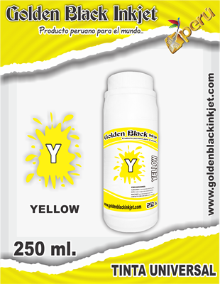 Frasco 250ml de Tinta YELLOW para Recarga de Cartuchos HP, Canon, Lexmark